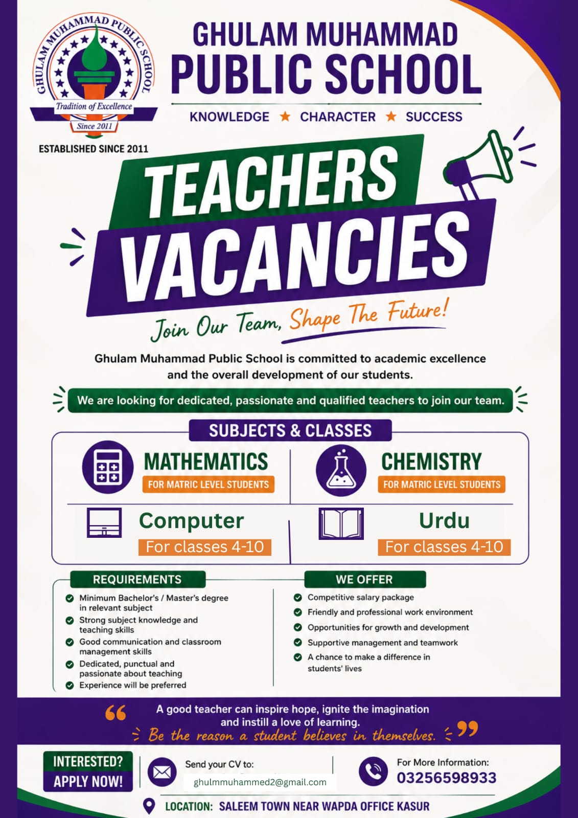 GMPS Job Opportunities Poster